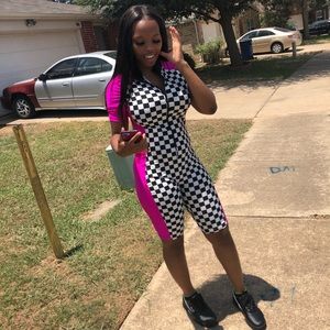 Hot pink - FASHION NOVA checkered body suit
